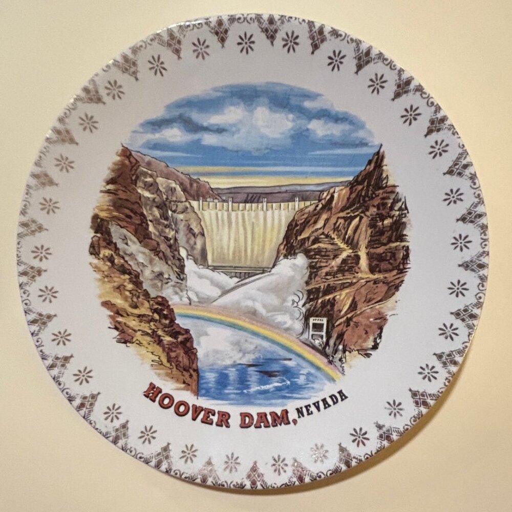 Hoover Dam Nevada Ceramic Souvenir Plate